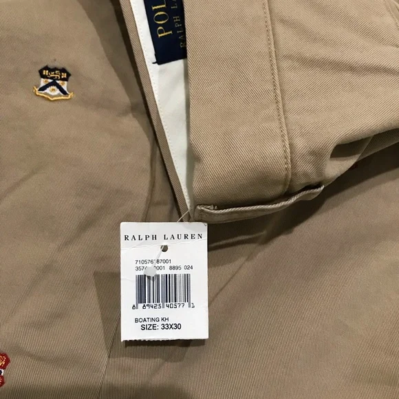 Ralph Lauren Polo Mens embroidered Boating KH Pants - Picture 6 of 6